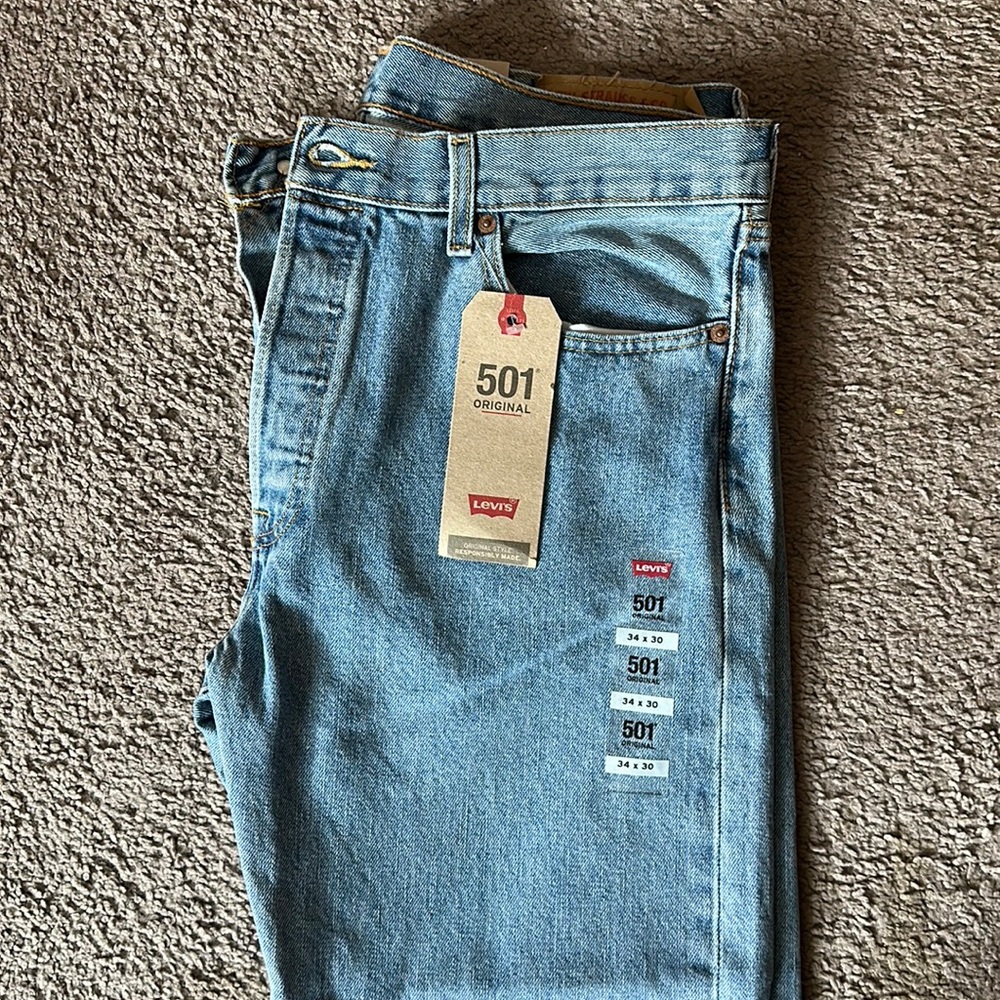 Levi’s Mens 501 Original Blue Jeans
